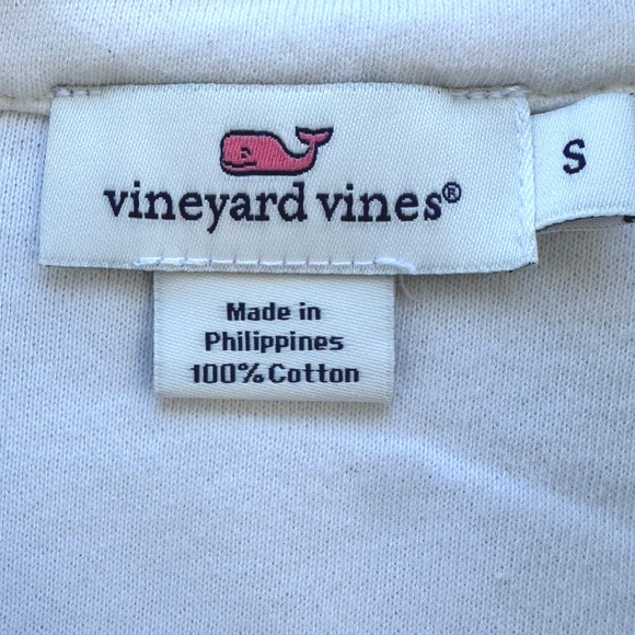 Vineyard Vines Women's 1/4 Zip Pullover Sz Small Cream Plaid Shoulder Preppy - Picture 6 of 6